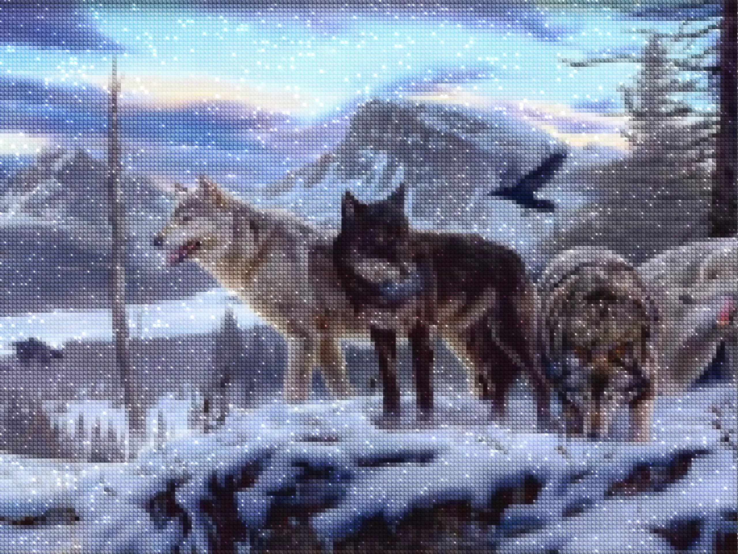 diamanter-trollkarl-diamant-målningssatser-Djur-Wolf-Mountains Wolves-diamonds.webp