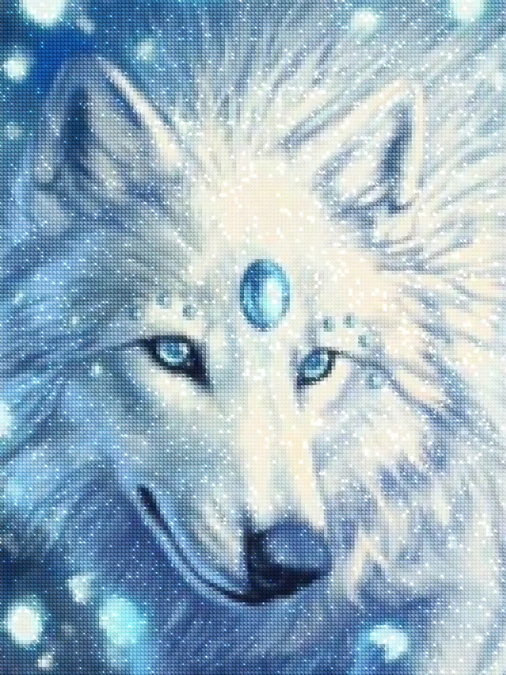 diamanten-wizard-diamond-painting-kits-Dieren-Wolf-De Witte Wolf-diamonds.webp