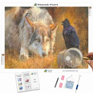 diamonds-wizard-diamond-painting-kits-animals-wolf-the-wolf-and-the-raven-canva-webp