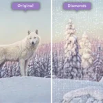 diamanter-trollkarl-diamant-målningssatser-djur-varg-vit-varg-står-på-en-snöig-backe-före-efter-webp