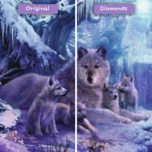 diamanten-wizard-diamant-schilderkits-dieren-wolf-wolf-roedel-in-de-sneeuw-voor-na-webp