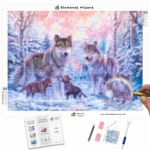 Diamonds-Wizard-Diamant-Malerei-Kits-Tiere-Wolf-Wolf-Familie-im-Schnee-Canva-Webp