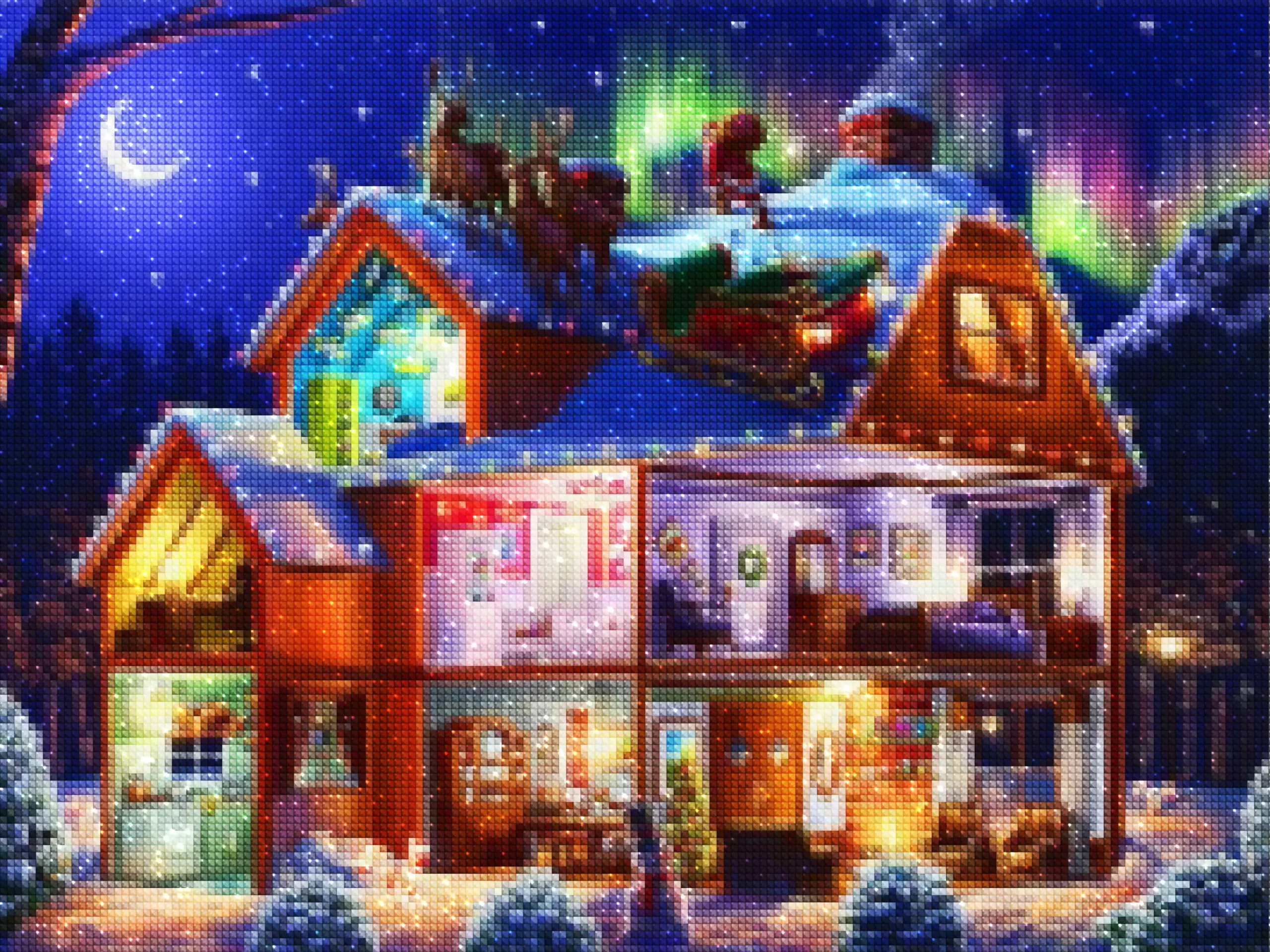 diamanten-wizard-diamond-painting-kits-Evenementen-Kerstmis-A Cosy Cabin in the Woods-diamonds.webp