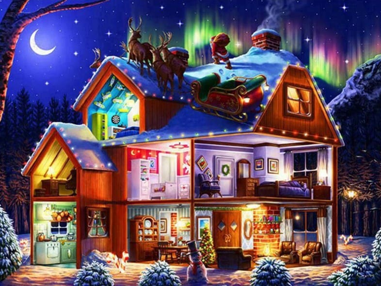 diamanten-wizard-diamond-painting-kits-Events-Kerstmis-A Cosy Cabin in the Woods-original.jpeg