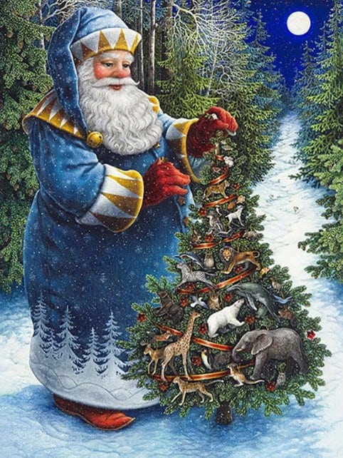 diamanti-mago-kit-pittura-diamante-Eventi-Natale-Babbo Natale con albero di Natale-originale.jpeg