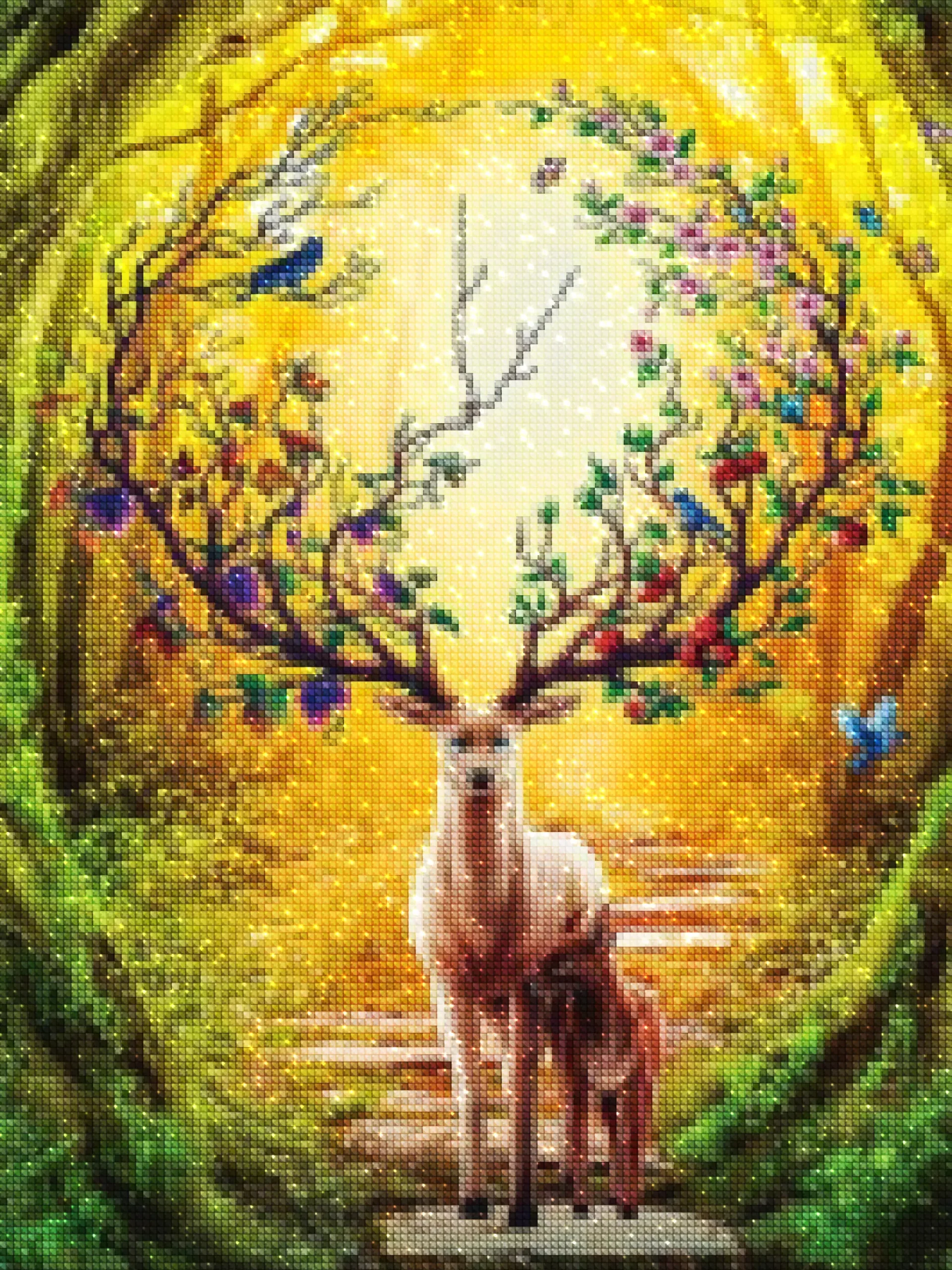 diamanter-trollkarl-diamant-målningssatser-Fantasy-Deer-Deer in the Woods-diamonds.webp