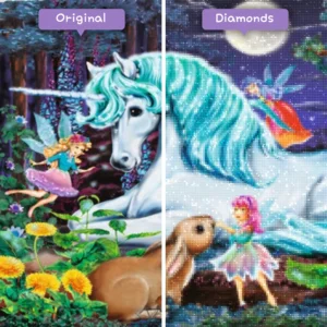 diamanter-trollkarl-diamant-målningssatser-fantasi-enhörning-förtrollad-enhörning-och-älvor-före-efter-webp