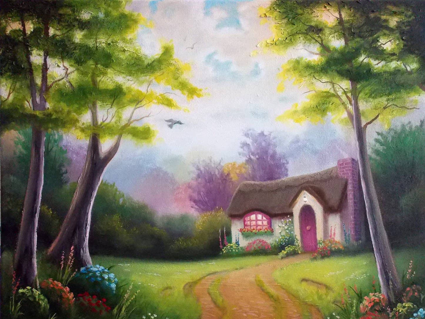 diamonds-wizard-diamond-painting-kits-Landscape-Forest-Enchanted Meadow Cottage-original.jpeg