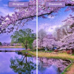 diamonds-wizard-diamond-painting-kits-landscape-lake-purple-blossoms-by-the-lake-before-after-webp