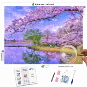 diamonds-wizard-diamond-painting-kits-landscape-lake-purple-blossoms-by-the-lake-canva-webp