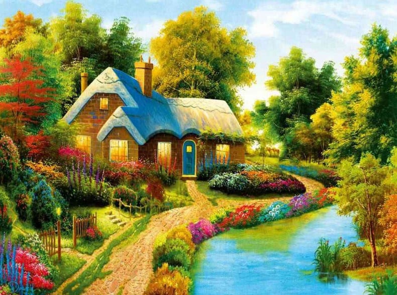 diamonds-wizard-diamond-painting-kit-Landscape-River-Rustic Cottage by the Stream-original.jpeg
