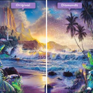 diamants-assistant-diamond-painting-kits-paysage-coucher de soleil-tropical-coucher de soleil-avant-après-webp