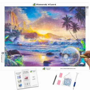 diamants-wizard-diamond-painting-kits-paysage-coucher de soleil-tropical-coucher de soleil-canva-webp