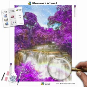 Diamonds-Wizard-Diamond-Painting-Kits-Landscape-Waterfall-Lila-Waterfall-Canva-Webp