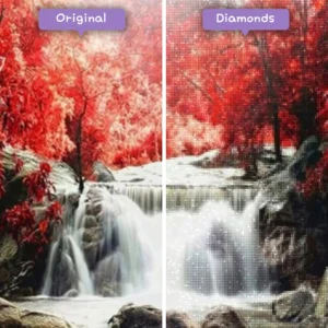 diamanten-wizard-diamant-schilderkits-landschap-waterval-rode-bomen-waterval-voor-na-webp