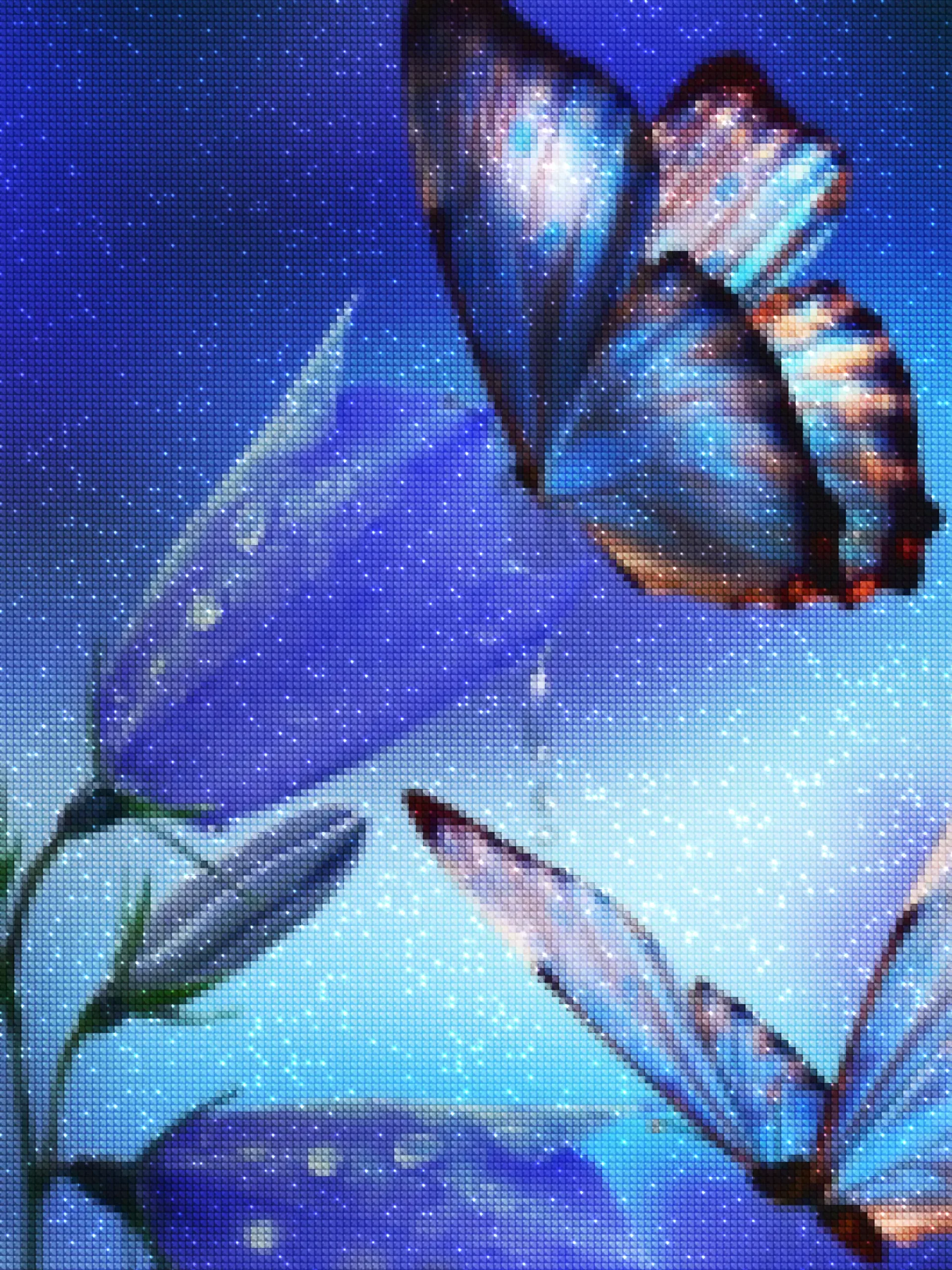 diamanter-trollkarl-diamant-målningssatser-Natur-fjärilar-fjärilar på en blå blomma-diamonds.webp