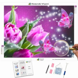 Diamonds-Wizard-Diamant-Malerei-Kits-Natur-Schmetterling-Rosa-Schmetterlinge-und-Tulpen-Canva-Webp