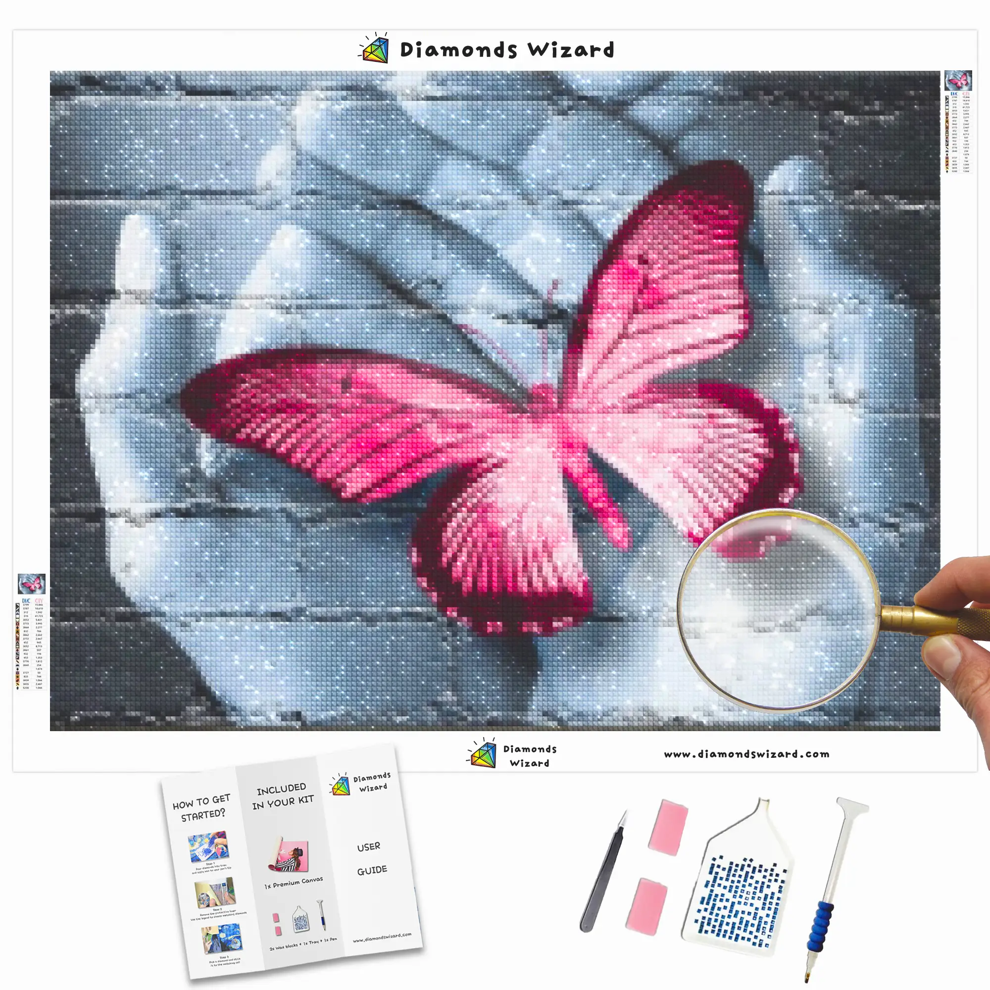 Diamond Painting Pink Butterfly Graffiti – Diamonds Wizard | The Best  Diamond Painting Kits
