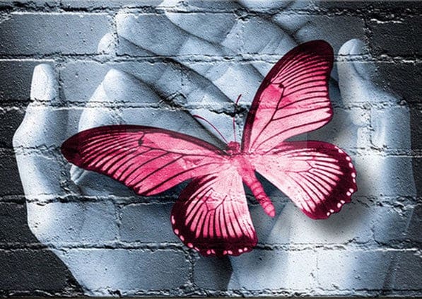 diamanter-trollkarl-diamant-målningssatser-Natur-Fjäril-Rosa fjäril Graffiti-original.jpeg