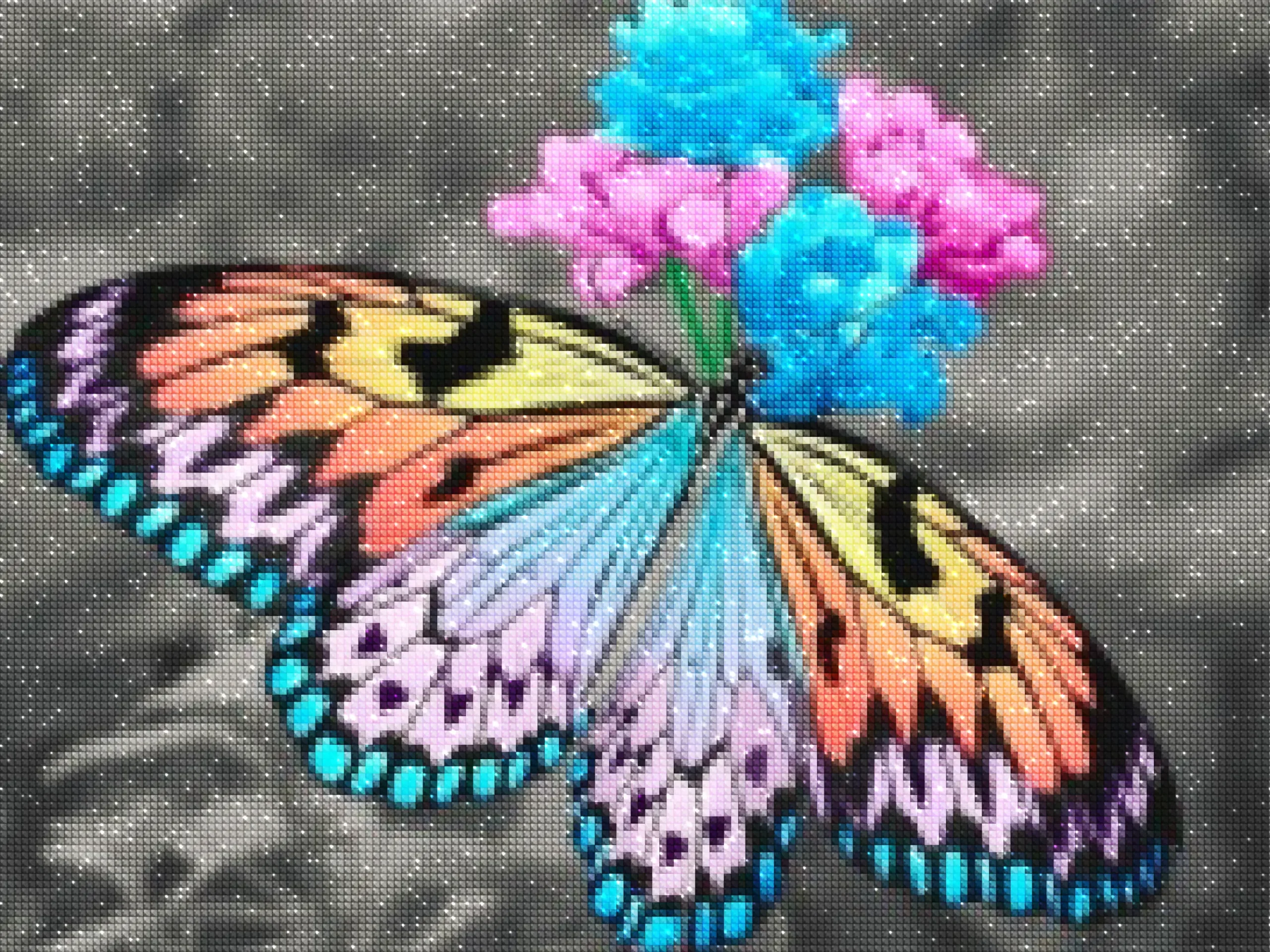 diamanter-trollkarl-diamant-målningssatser-Natur-Fjäril-Rainbow Butterfly-diamonds.webp