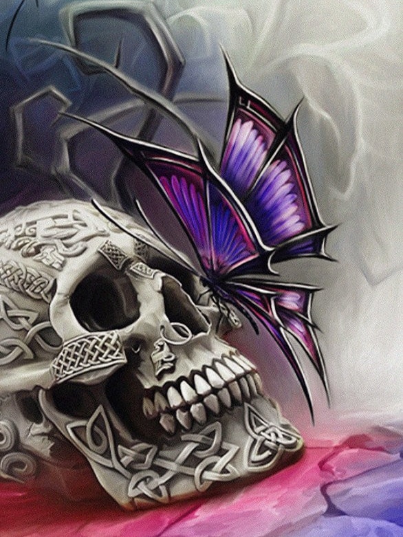 Diamonds-Wizard-Diamond-Painting-Kits-Nature-Butterfly-Skull and Butterfly-original.jpg