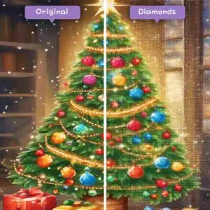 30x30 cm DIY Diamond Painting Kit de árbol de Navidad, Kit de