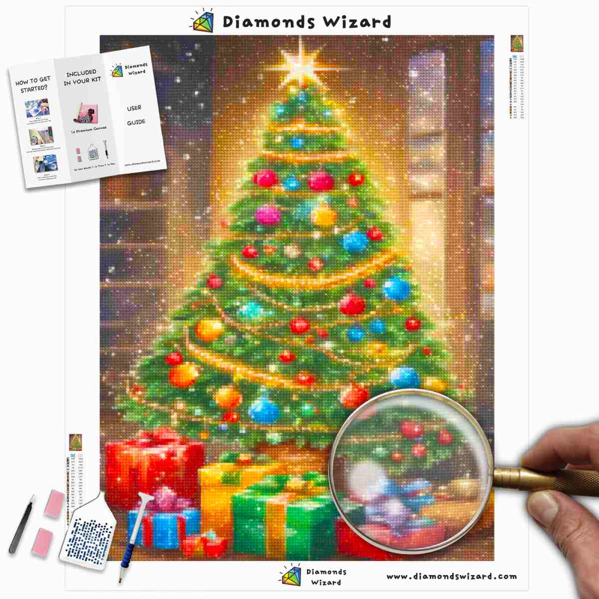 Decorazione Da Tavolo Fai Da Te Con Diamantini 5D, Motivo Floreale Double-face, Kit Completo Con Tela Adesiva