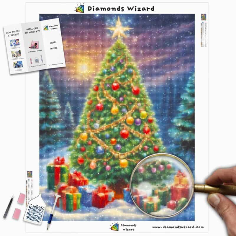 Diamondswizardkits de peinture au diamantévénementsnoëlarbre de noëldans la neigecanvajpg