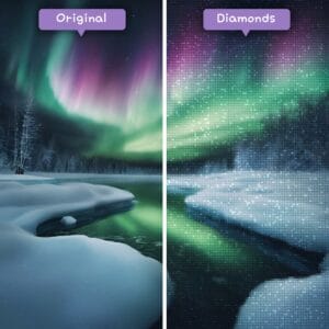 Diamonds-Wizard-Diamond-Painting-Kits-Landscape-Northern-Lights-Frostfire-Fantasia-Before-After-JPG