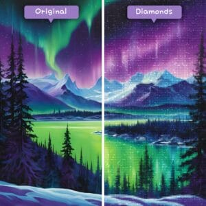Diamonds-Wizard-Diamond-Painting-Kits-Landscape-Northern-Lights-Nordic-Sparkle-Before-After-JPG