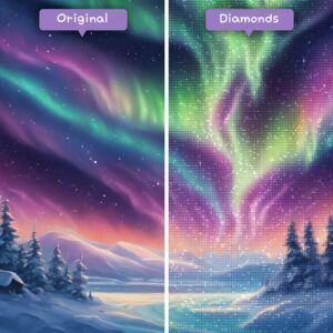diamants-wizard-diamond-painting-kits-paysage-aurores-boréales-aurores-boréales-dreamscape-avant-après-jpg