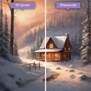 Diamonds-Wizard-Diamond-Painting-Kits-Landscape-Snow-Winter-Refuge-Before-After-JPG