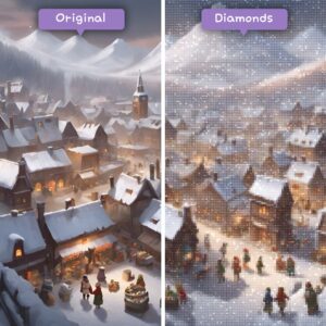 Diamonds-Wizard-Diamond-Painting-Kits-Landscape-Snow-Winterfest-Township-Before-After-JPG