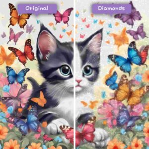 diamants-wizard-diamond-painting-kits-animaux-chat-chaton-et-papillon-amis-avant-après-jpg
