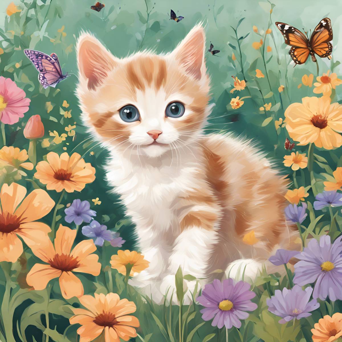 kits-de-pintura-de-diamantes-del-mago-de-diamantes-Animales-gato-gatito-en-un-jardín-de-flores-original.jpg