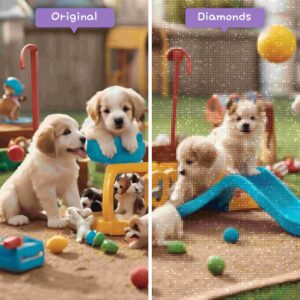 diamantes-mago-kits-de-pintura-de-diamantes-animales-perro-cachorro-parque infantil-antes-después-jpg