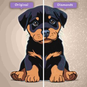 diamants-wizard-diamond-painting-kits-animaux-chien-rottweiler-chiot-amour-avant-après-jpg