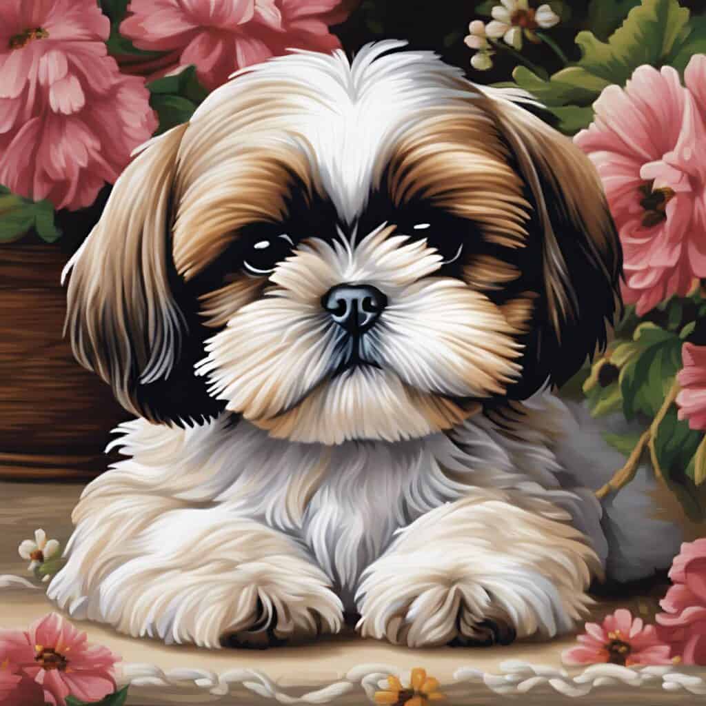 5D DIY Diamond Painting Shih Tzu Dog Pattern Cross Stitch Square Diamond Mosaic Animal Pet Embroidery Black And White Wall Decor 5d3323834c901a490f6338c2