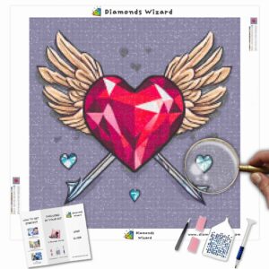 Kits de pintura con diamantes para magos, eventos, día de San Valentín, flechas de Cupido, lienzo, jpg