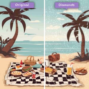 diamenty-czarodziej-zestawy-do-diamentowego-malowania-krajobraz-plaża-piknik na plaży-przed-po-jpg
