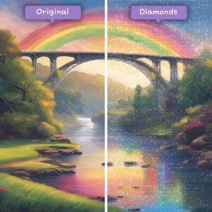 Diamanten-Zauberer-Diamant-Malsets-Landschaft-Regenbogen-Regenbogenbrücke-Vorher-Nachher-JPG