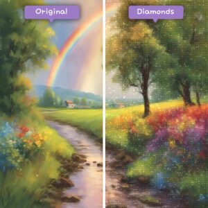 Diamanten-Zauberer-Diamant-Malsets-Landschaft-Regenbogen-Regenbogen-Pracht-Vorher-Nachher-JPG