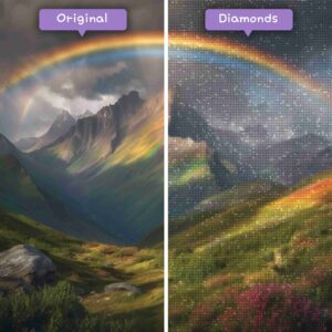 Diamanten-Zauberer-Diamant-Malsets-Landschaft-Regenbogen-Regenbogenkamm-Vorher-Nachher-JPG