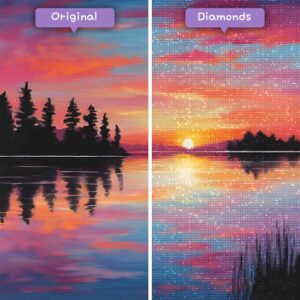diamanten-wizard-diamond-painting-kits-landschap-zonsondergang-lakeside-luminantie-voor-na-jpg