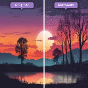 diamants-wizard-diamond-painting-kits-paysage-coucher de soleil-crépuscule-tranquillité-avant-après-jpg