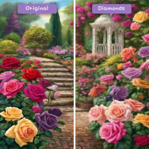 diamanter-trollkarl-diamant-målningssatser-natur-blomma-strålande-rosa-trädgård-före-efter-jpg