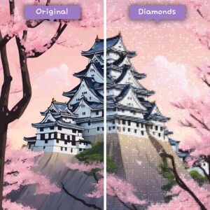 Diamanten-Zauberer-Diamant-Malsets-Reise-Japan-Himeji-Burg-Majestät-Vorher-Nachher-JPG