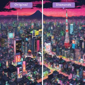 Diamonds-Wizard-Diamond-Painting-Kits-Travel-Japan-Tokyo-Neon-Nights-Before-After-JPG