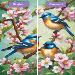 Diamonds-Wizard-Kits-de-peinture-diamant-animaux-oiseaux-oiseaux-chanteurs-au-printemps-avant-après-jpg