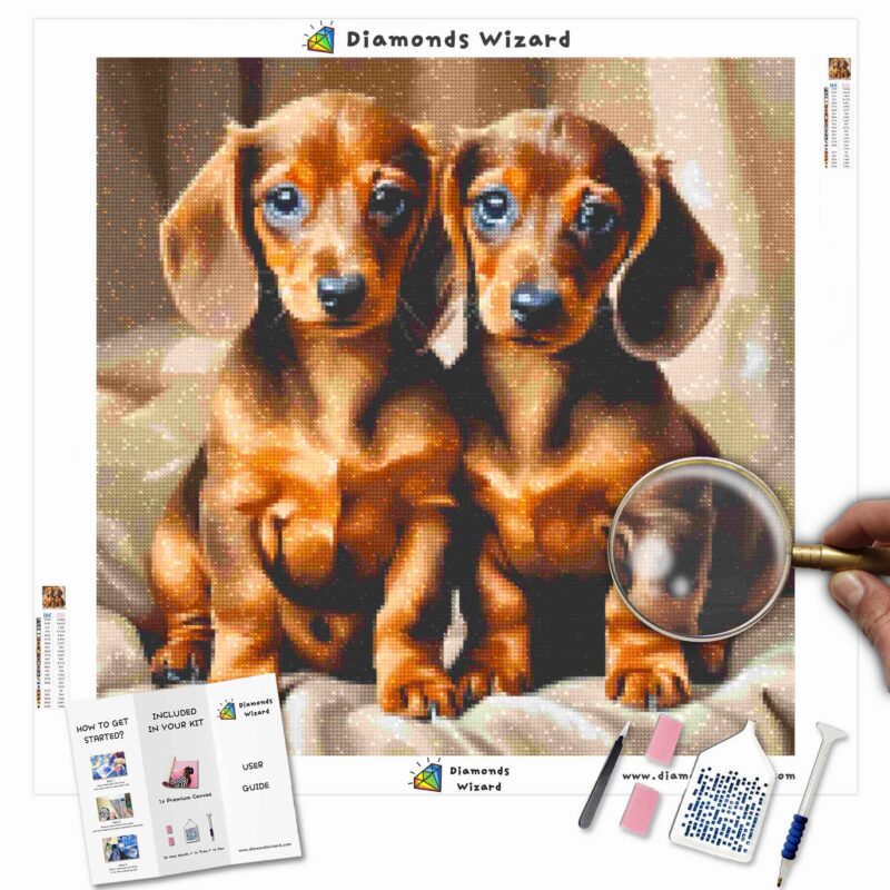 Diamentowyczarodziejdiamentobrazzestawyzwierzętapiesuroczydachshundduocanvajpg